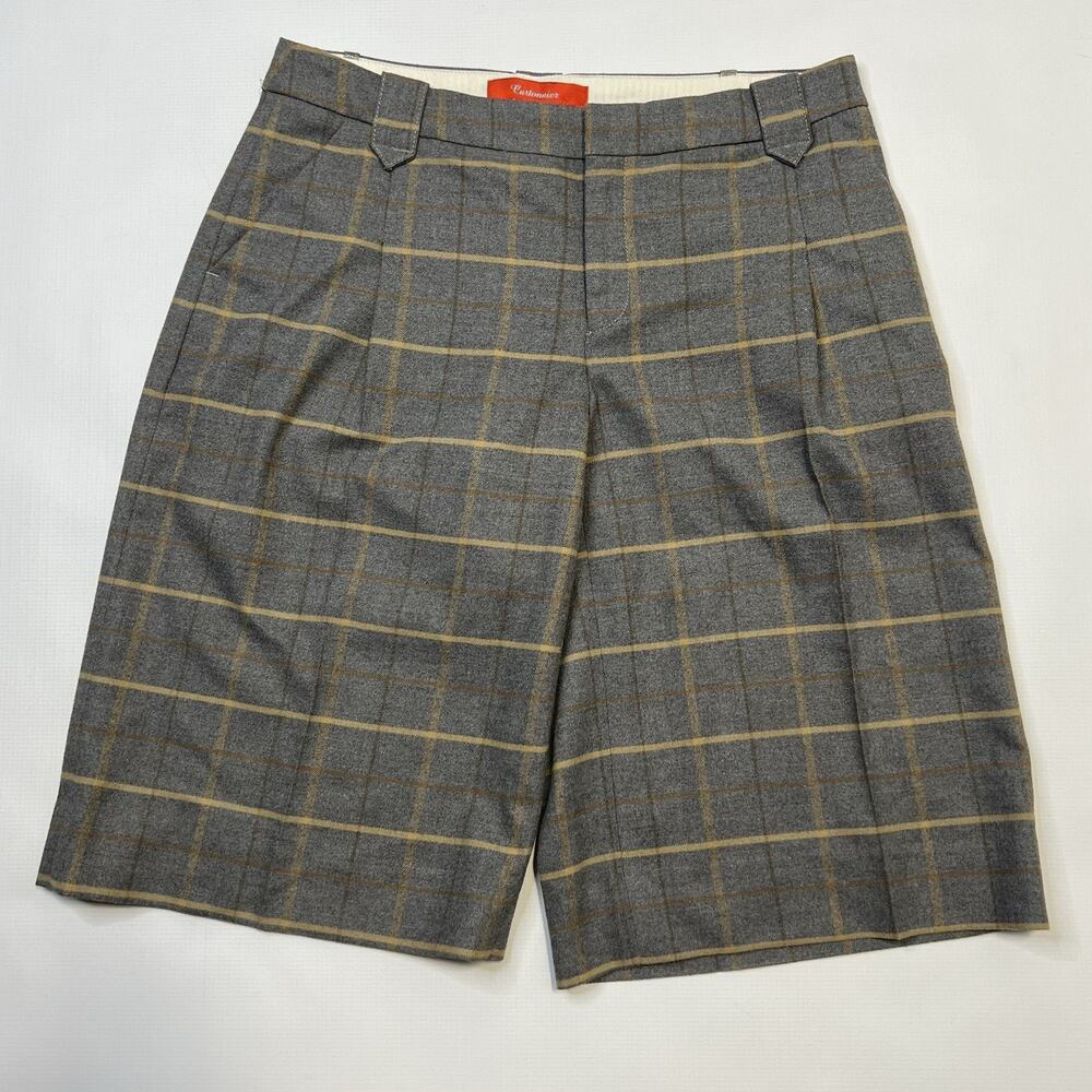Anthropologie Cartonnier Shorts 6 Gray Flannel Plaid Bermuda Golf Urban